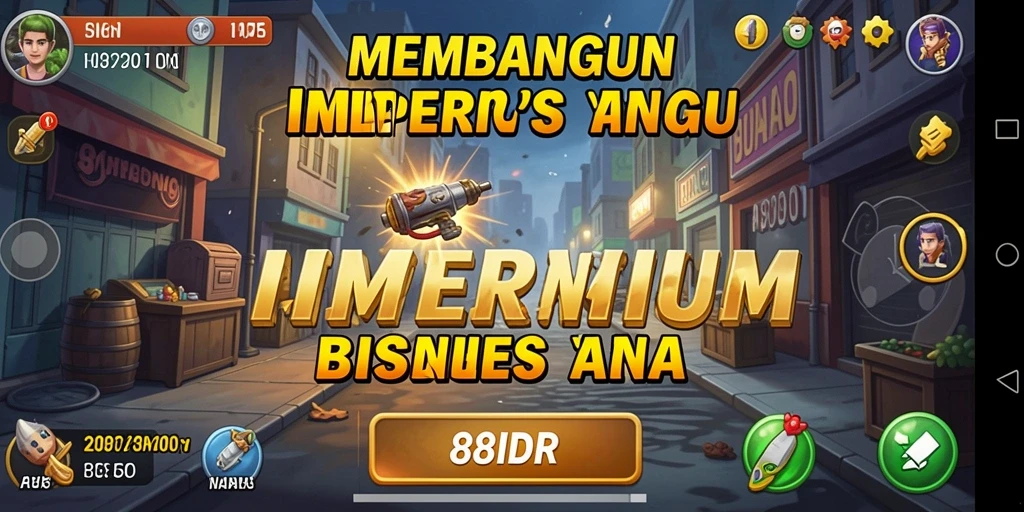 Tampilan gameplay 88IDR dengan berbagai bisnis yang dikelola pemain.