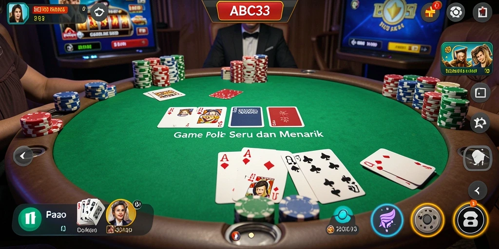 Screenshot utama ABC33 menunjukkan gameplay Poker yang mengasyikkan.