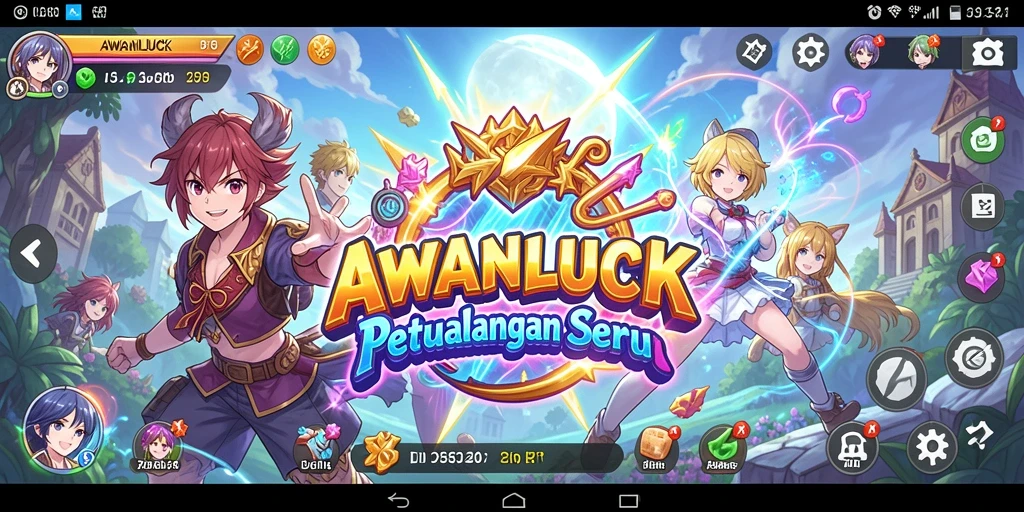 Tampilan gameplay AWANLUCK yang seru dengan karakter Anime.