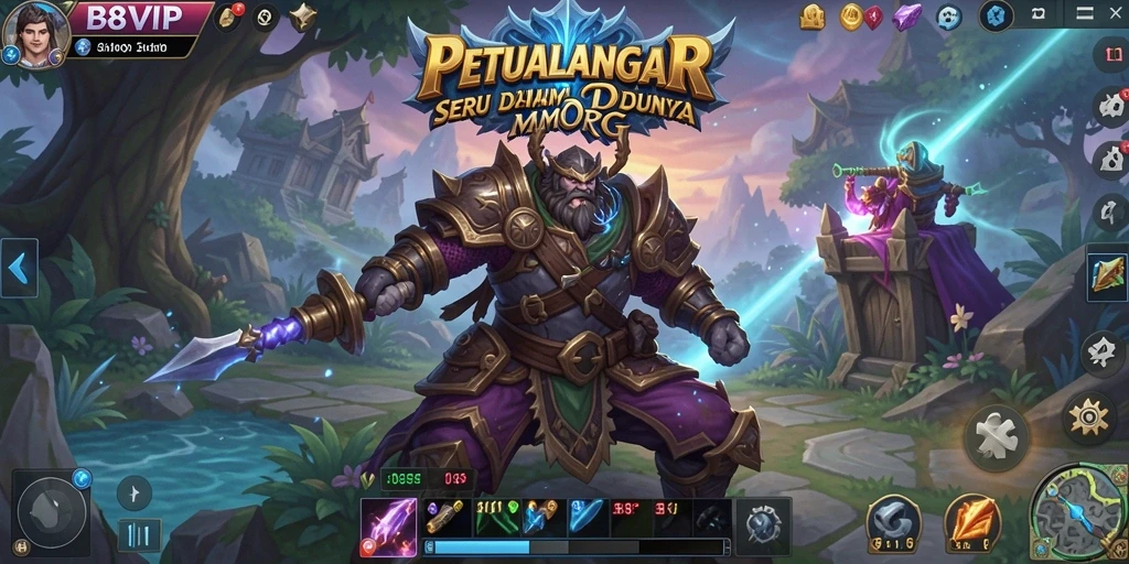 Screenshot gameplay B8VIP yang menunjukkan aksi epik dalam pertarungan.
