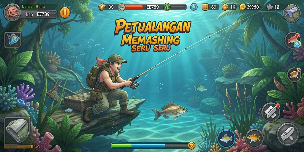 Menampilkan gameplay memancing yang seru dan beragam jenis ikan.