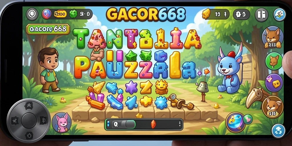Tampilan gameplay GACOR668 dengan berbagai teka-teki menarik.
