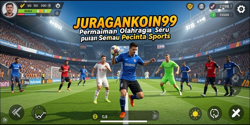 Tampilan gameplay JURAGANKOIN99 menampilkan aksi olahraga yang mendebarkan.