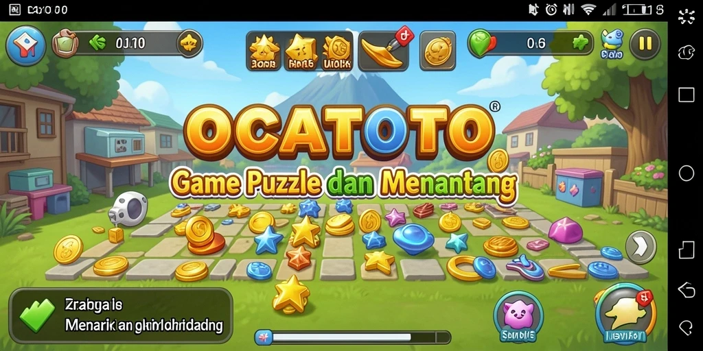 Tampilan gameplay menakjubkan dari OCATOTO dengan tantangan Puzzle.