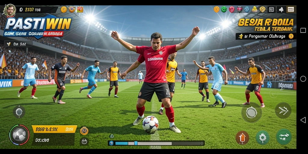 Tampilan menarik dari gameplay sepak bola yang seru di PASTIWIN.