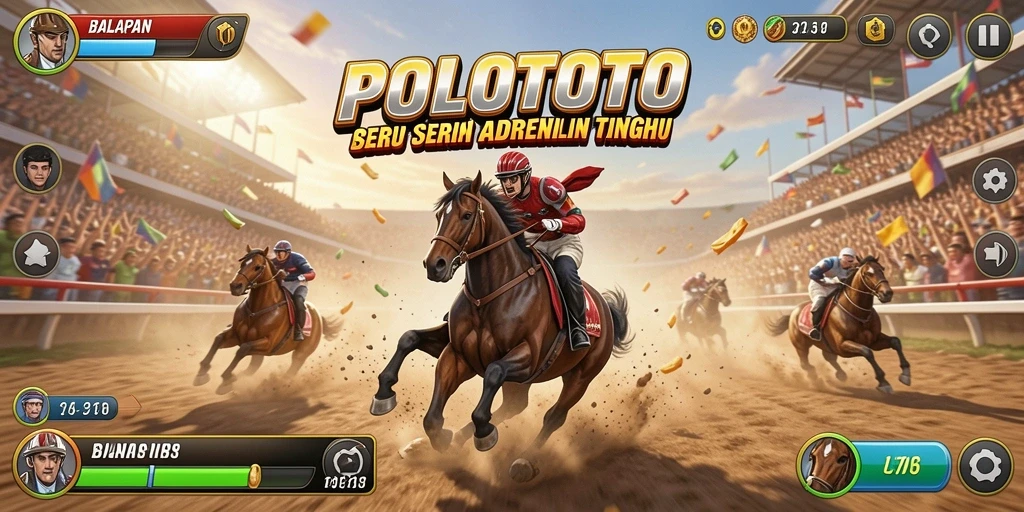 Gameplay Racing seru dengan mobil cepat dan lintasan menantang.