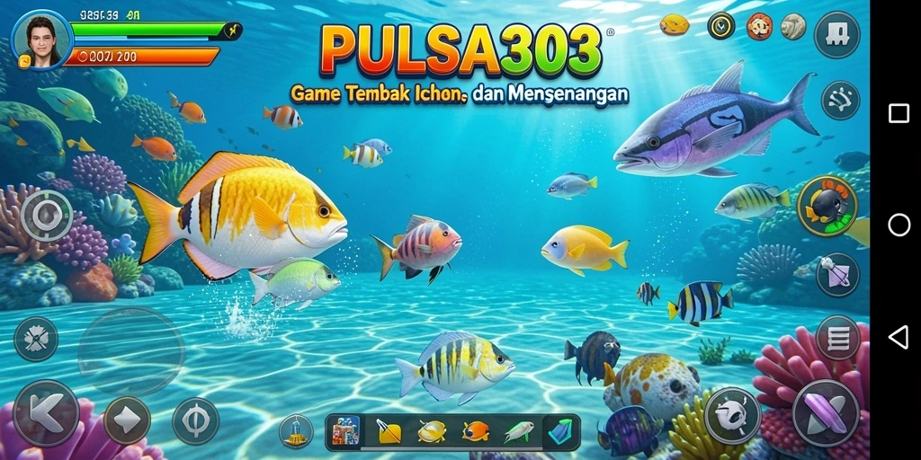 Screenshot gameplay PULSA303 menampilkan aksi menembak ikan yang mengasyikkan.