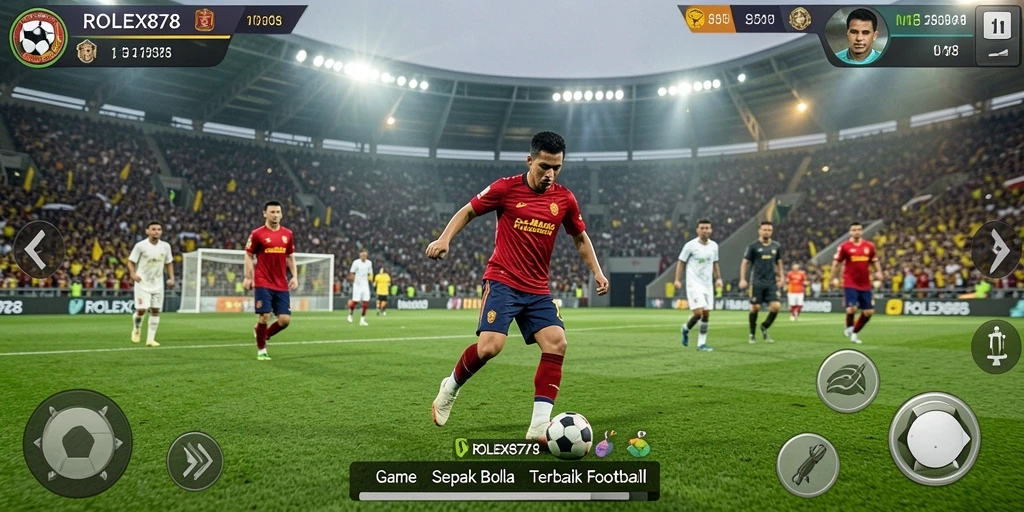 Tangkapan layar dari gameplay seru ROLEX878 dengan aksi sepak bola yang mendebarkan.