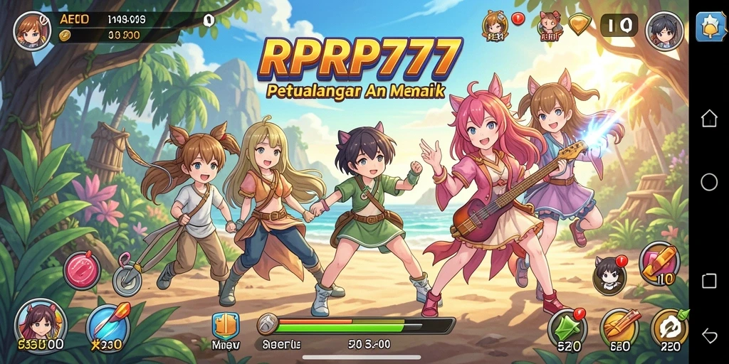 Tampilan permainan RPRP777 yang memikat dengan karakter anime.