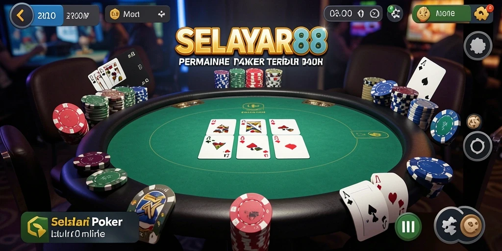 Screenshot gameplay SELAYAR88 menampilkan aksi seru permainan Poker.
