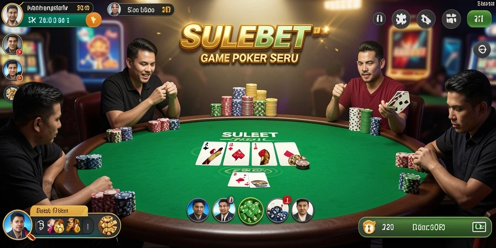 Tampilan menarik dari gameplay Poker di SULEBET.