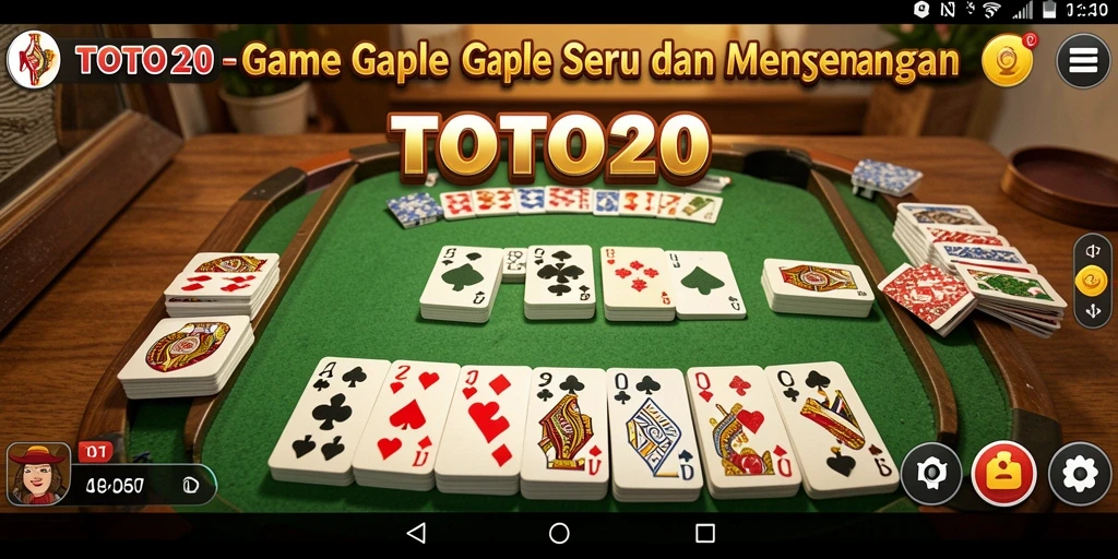 Screenshot gameplay TOTO20 menampilkan keseruan bermain Gaple.